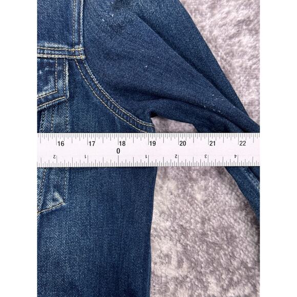 AMO Dress Medium Womens Lola Blue Denim Button Down Raw Hems - Picture 5 of 11